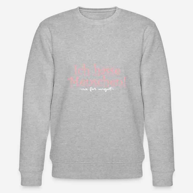 Ich hasse Menschen - Stanley/Stella Unisex Bio-Sweatshirt CHANGER  - Grau meliert