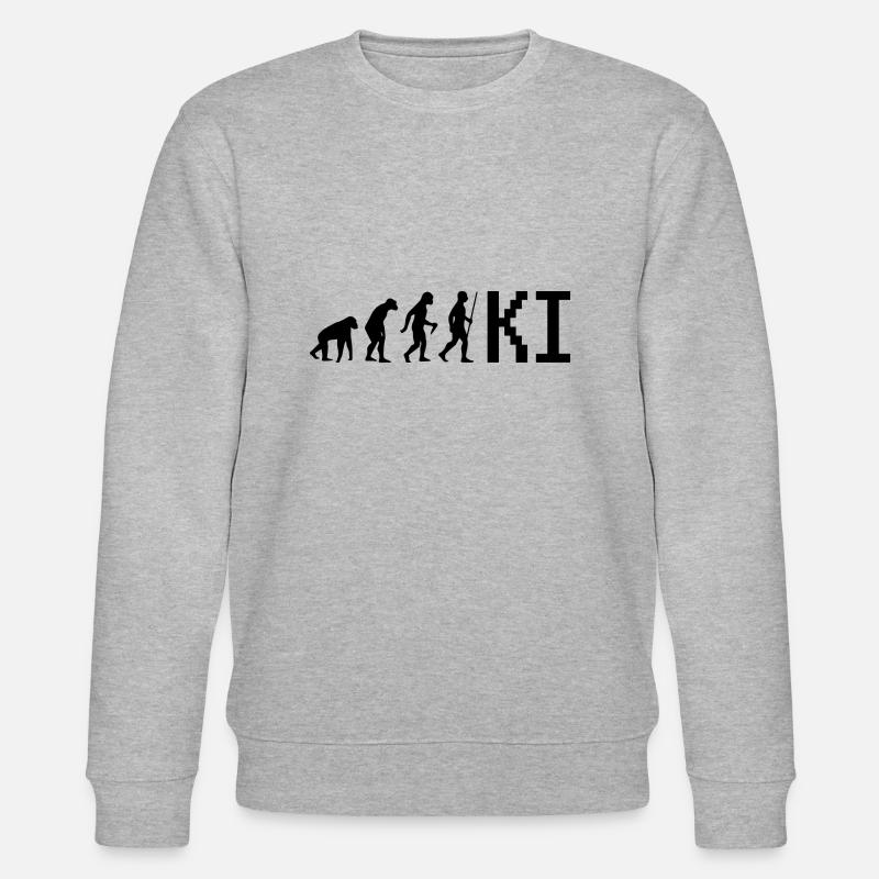 Evolution Computer Geschenk KI - Stanley/Stella Unisex Bio-Sweatshirt CHANGER  - Grau meliert