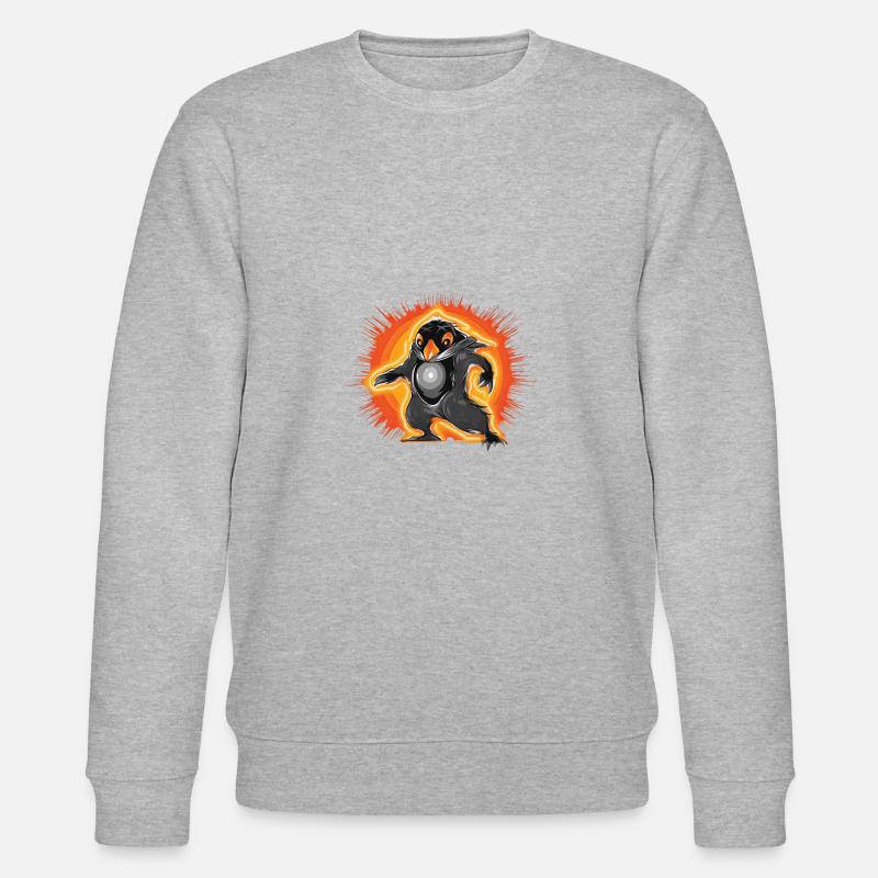 Orange Penguin: Noir-Comic-Kunst - Stanley/Stella Unisex Bio-Sweatshirt CHANGER  - Grau meliert