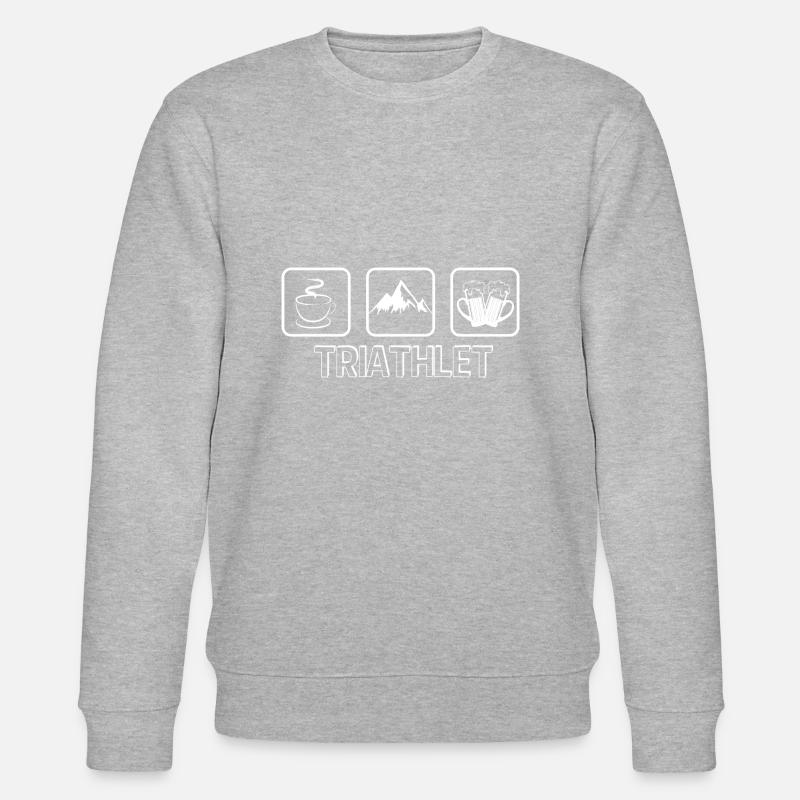 Triathlet Berge Bier - Stanley/Stella Unisex Bio-Sweatshirt CHANGER  - Grau meliert