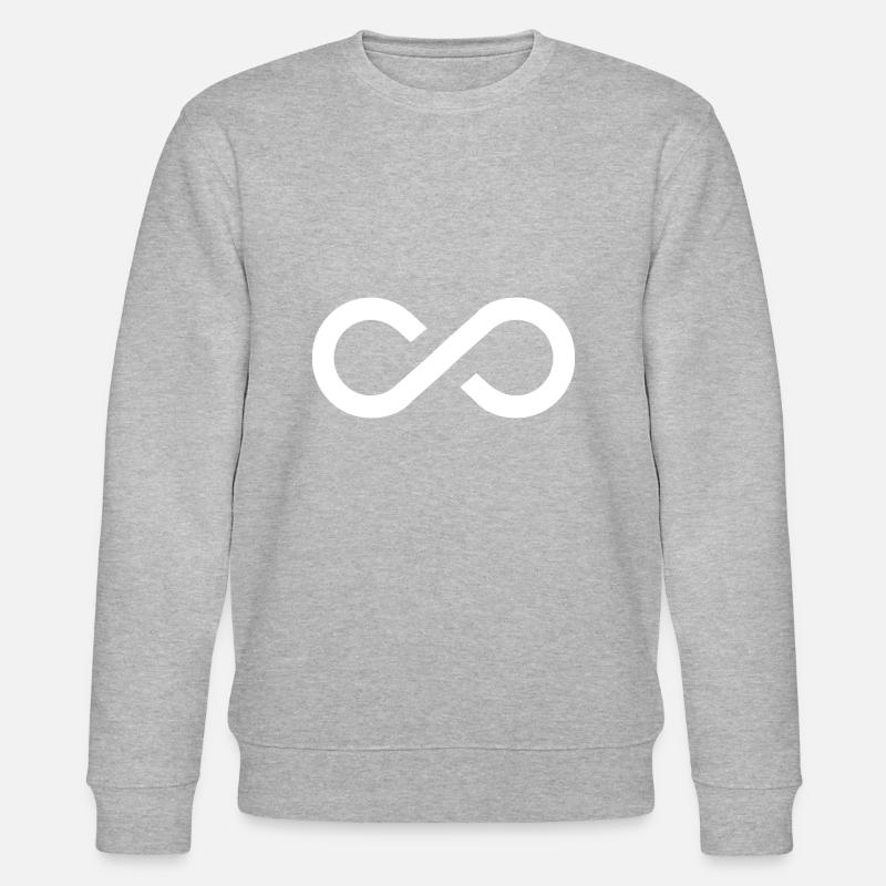 Unendlich | Symbol | Weiß | Geschenkidee - Stanley/Stella Unisex Bio-Sweatshirt CHANGER  - Grau meliert