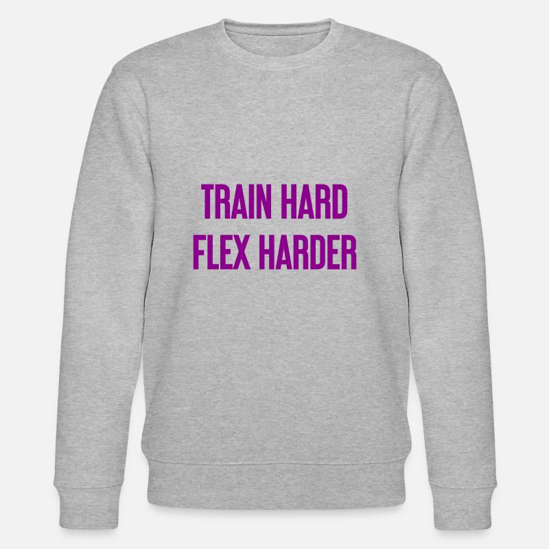 Train Hard Flex Harder - Stanley/Stella Unisex Bio-Sweatshirt CHANGER  - Grau meliert