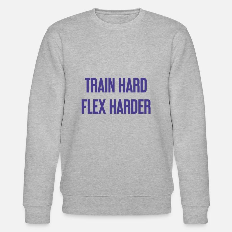 Train Hard Flex Harder - Stanley/Stella Unisex Bio-Sweatshirt CHANGER  - Grau meliert