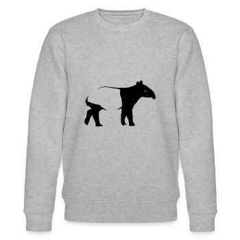 Schabracken Tapir Silhoutte exotisch Tier Geschenk - Stanley/Stella Unisex Bio-Sweatshirt CHANGER  - Grau meliert - Vorne - Nik (191cm) & Marisol (170cm)