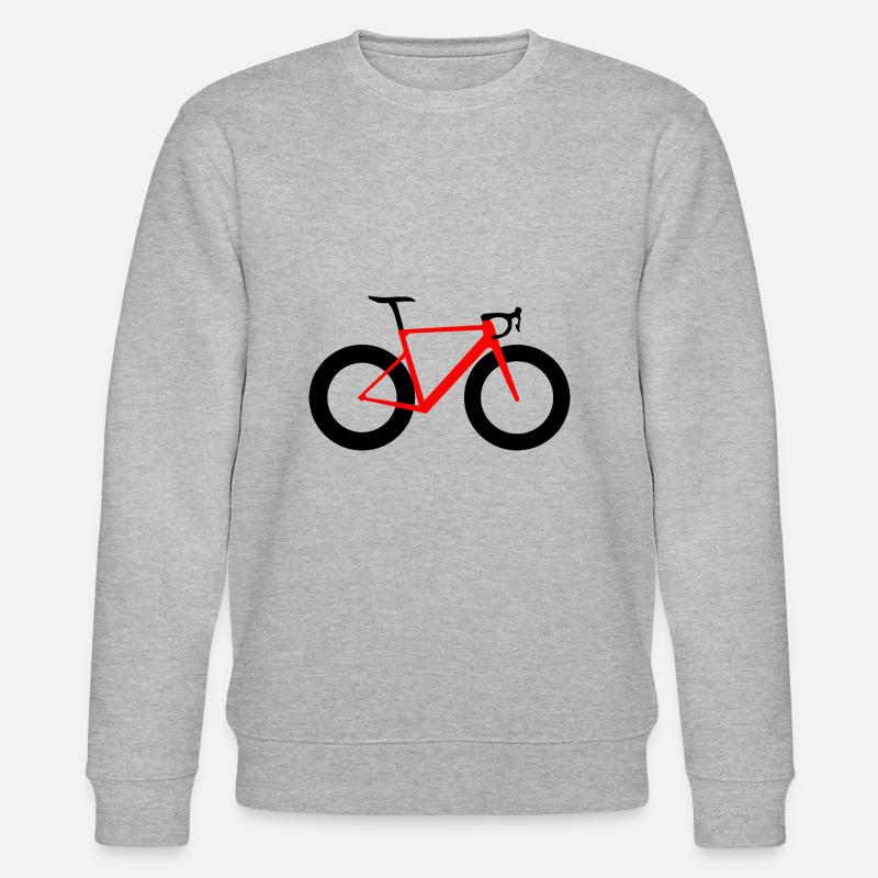Rennrad rot - Stanley/Stella Unisex Bio-Sweatshirt CHANGER  - Grau meliert
