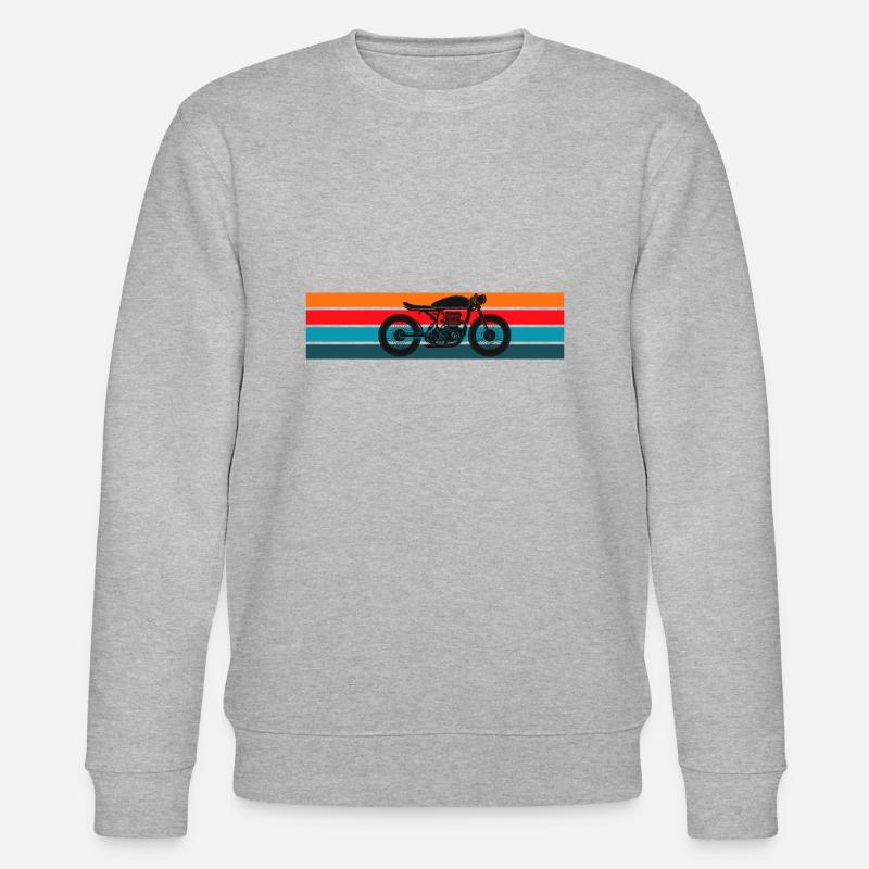 Moto Cafe Racer Retro Design - Sweat bio CHANGER Stanley/Stella Unisexe - gris chiné