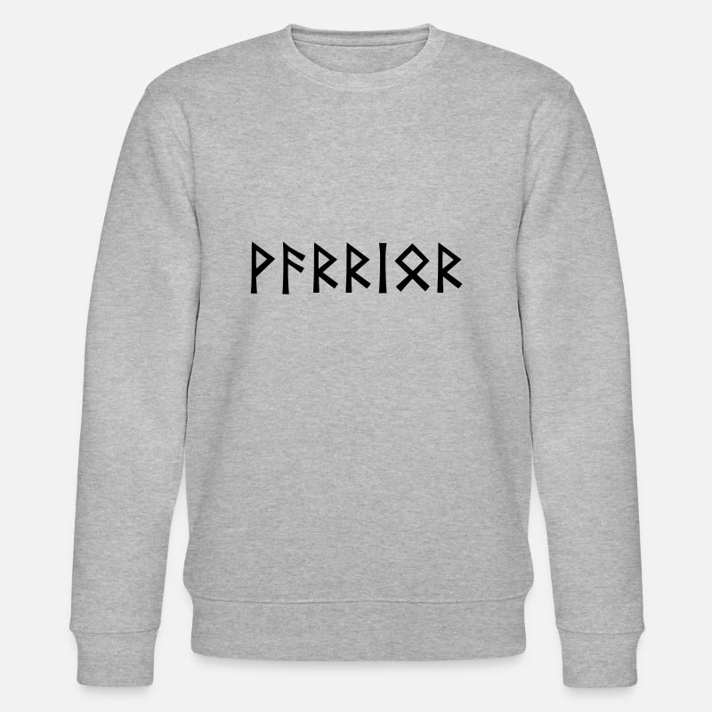 Warrior - Krieger - in Runenschrift - Stanley/Stella Unisex Bio-Sweatshirt CHANGER - Grau meliert