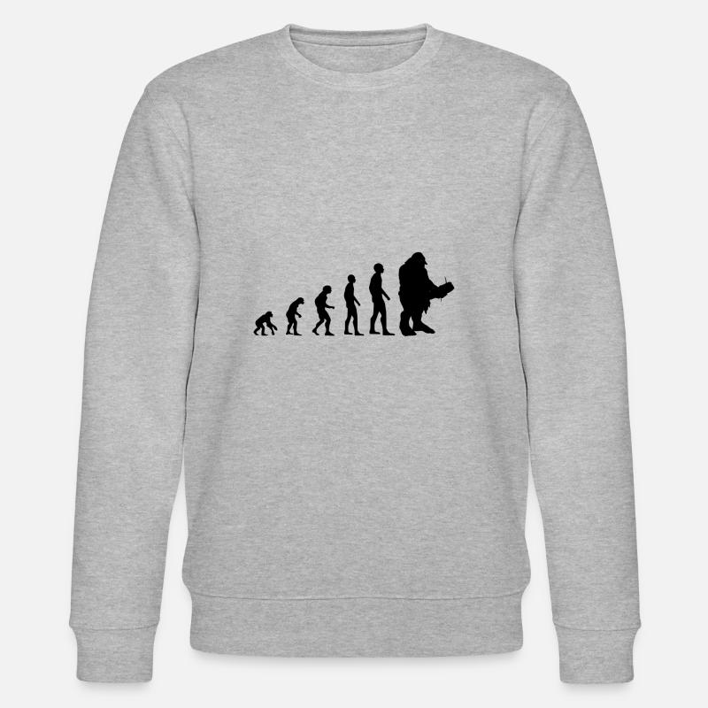 evolution troll - Stanley/Stella CHANGER Unisex Organic Sweatshirt - heather grey
