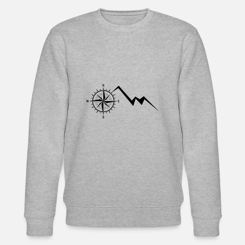 Compass - Mountain - (9) - Stanley/Stella CHANGER Unisex Organic Sweatshirt - heather grey