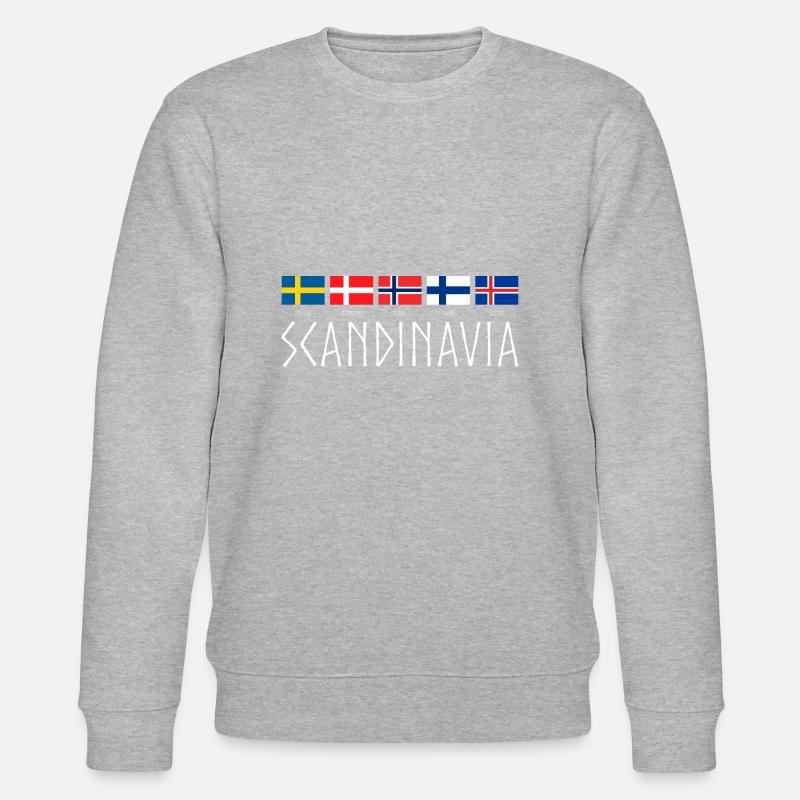 SCANDINAVIA - Countries Flags Languages - Stanley/Stella Unisex Bio-Sweatshirt CHANGER - Grau meliert