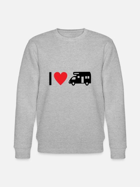 I love Camping - Stanley/Stella CHANGER Unisex Organic Sweatshirt - heather grey
