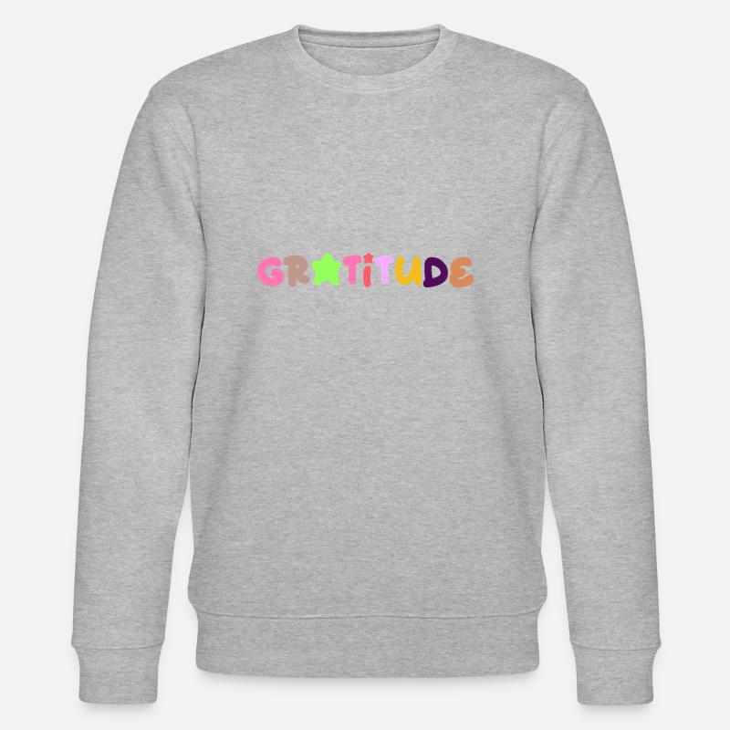 Dankbarkeit positives Denken - Stanley/Stella Unisex Bio-Sweatshirt CHANGER  - Grau meliert
