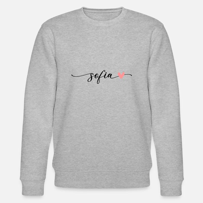 Sofia Name Calligraphy Font - Stanley/Stella CHANGER Unisex Organic Sweatshirt - heather grey