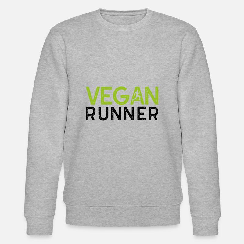 Vegan runner Geschenk Pflanzen Spruch - Stanley/Stella Unisex Bio-Sweatshirt CHANGER - Grau meliert