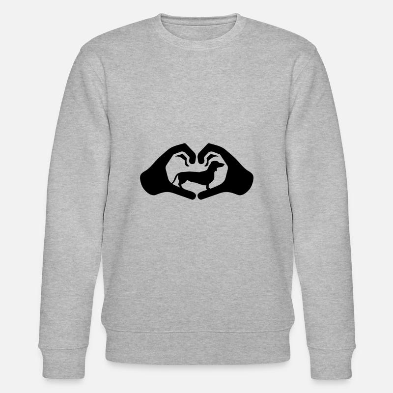 Dackel Hände Herz - Stanley/Stella Unisex Bio-Sweatshirt CHANGER  - Grau meliert