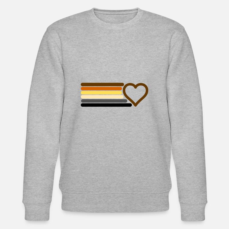 Stripes Bear Heart - Stanley/Stella Unisex Bio-Sweatshirt CHANGER  - Grau meliert
