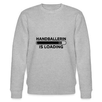 Handballerin Spruch Lustiges Handballerin Geschenk - Stanley/Stella Unisex Bio-Sweatshirt CHANGER  - Grau meliert - Vorne - Nik (191cm) & Marisol (170cm)