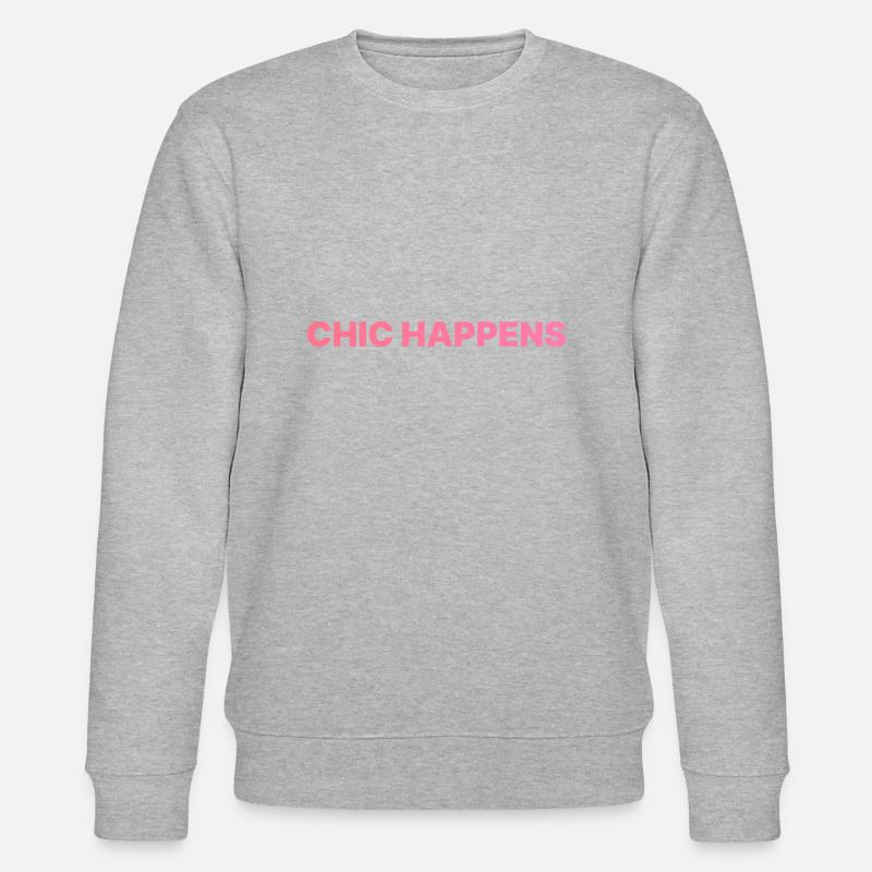 CHIC HAPPENS ROSA - Stanley/Stella Unisex Bio-Sweatshirt CHANGER  - Grau meliert