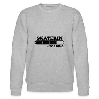 Skaterin Spruch Skating Lustiges Skaterin Geschenk - Stanley/Stella Unisex Bio-Sweatshirt CHANGER  - Grau meliert - Vorne - Nik (191cm) & Marisol (170cm)