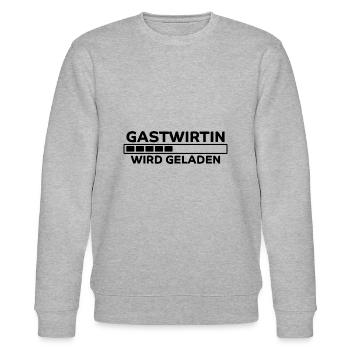 Gastwirtin Spruch Kneipe Wirtin Gastwirt Geschenk - Stanley/Stella Unisex Bio-Sweatshirt CHANGER  - Grau meliert - Vorne - Nik (191cm) & Marisol (170cm)
