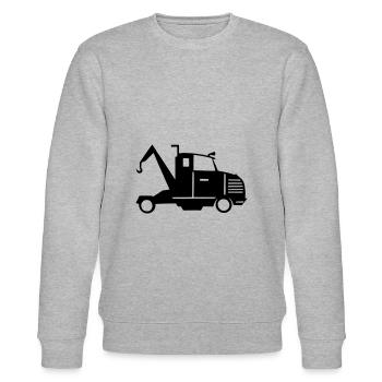 Truck, LKW, Abschlepper - Stanley/Stella Unisex Bio-Sweatshirt CHANGER  - Grau meliert - Vorne - Nik (191cm) & Marisol (170cm)