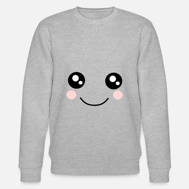 Kawaii, yeux, visage - Sweat bio CHANGER Stanley/Stella Unisexe - gris chiné