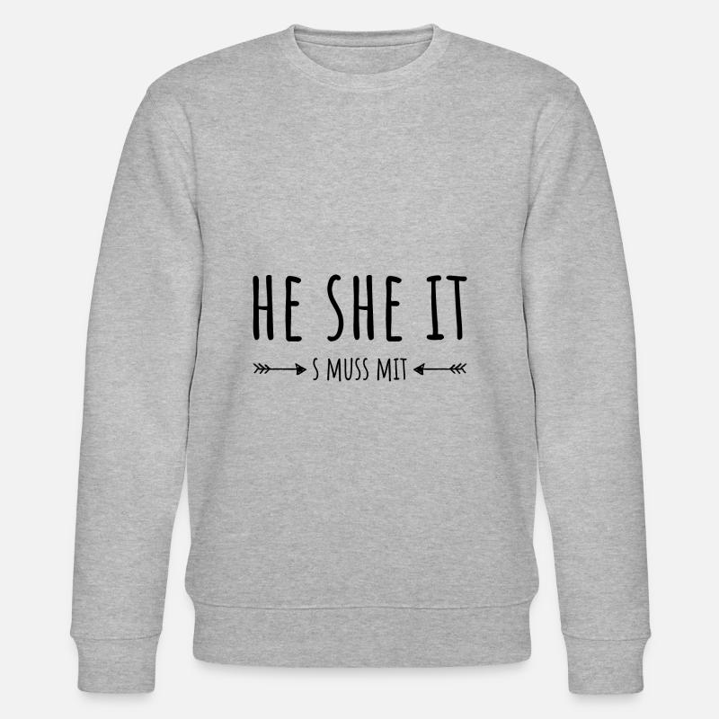 HE - SHE - IT - Stanley/Stella Unisex Bio-Sweatshirt CHANGER  - Grau meliert
