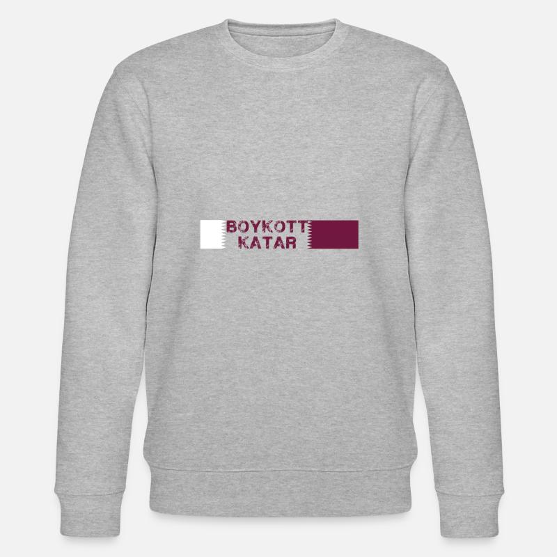 boykott katar,katar,flagge, wm,schrift - Stanley/Stella Unisex Bio-Sweatshirt CHANGER  - Grau meliert