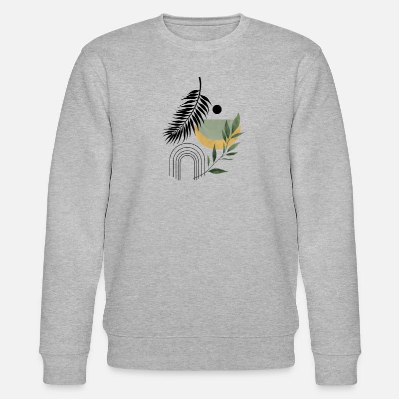 Boho Abstract Botanical Harmony - Stanley/Stella CHANGER Unisex Organic Sweatshirt - heather grey