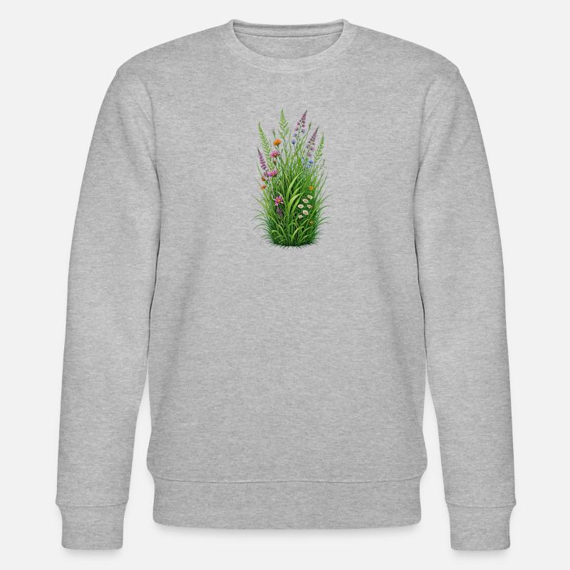 Fleurs sauvages Prairie Bloom - Sweat bio CHANGER Stanley/Stella Unisexe - gris chiné