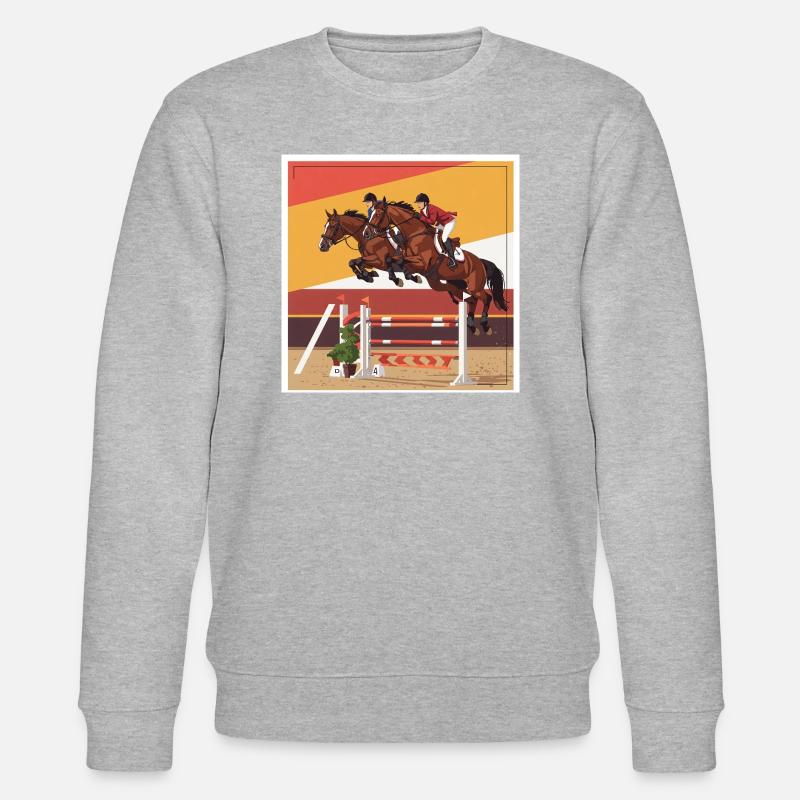 Die Kunst des Springreitens - Stanley/Stella Unisex Bio-Sweatshirt CHANGER - Grau meliert