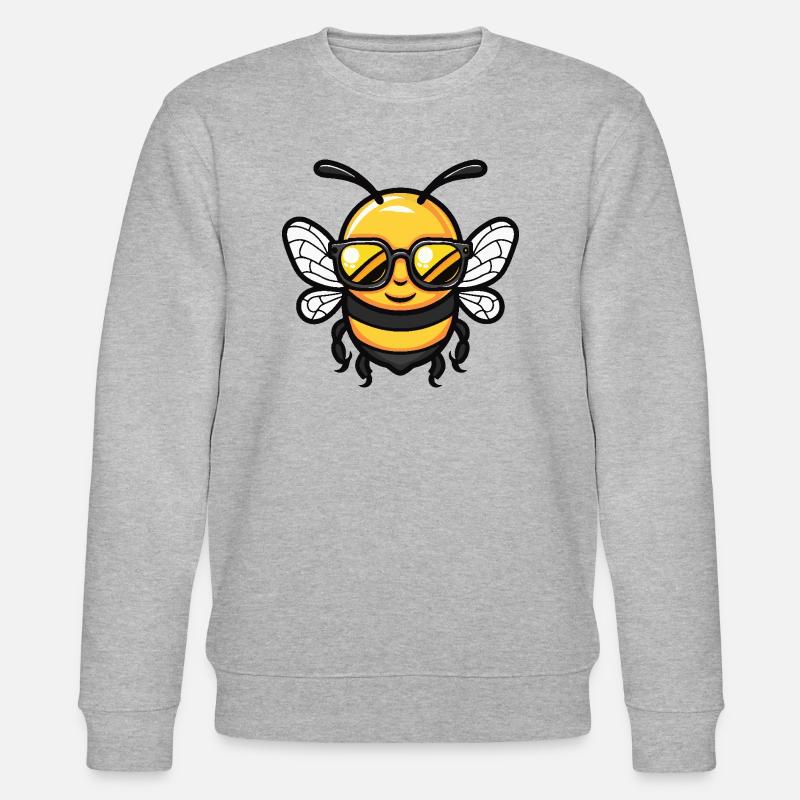 Biene Cool Comic - Stanley/Stella Unisex Bio-Sweatshirt CHANGER  - Grau meliert