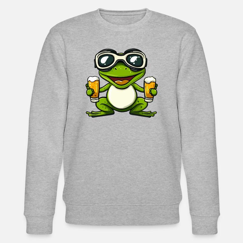 Frosch Apres Ski Bier - Stanley/Stella Unisex Bio-Sweatshirt CHANGER  - Grau meliert