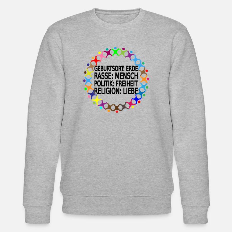 Gegen Rassismus - Stanley/Stella Unisex Bio-Sweatshirt CHANGER  - Grau meliert