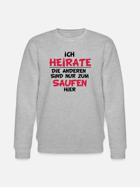 ich_heirate02 - Stanley/Stella Unisex Bio-Sweatshirt CHANGER - Grau meliert