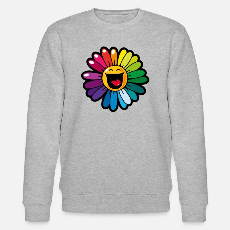 Smiley Colourful Daisy - Stanley/Stella Unisex Bio-Sweatshirt CHANGER  - Grau meliert