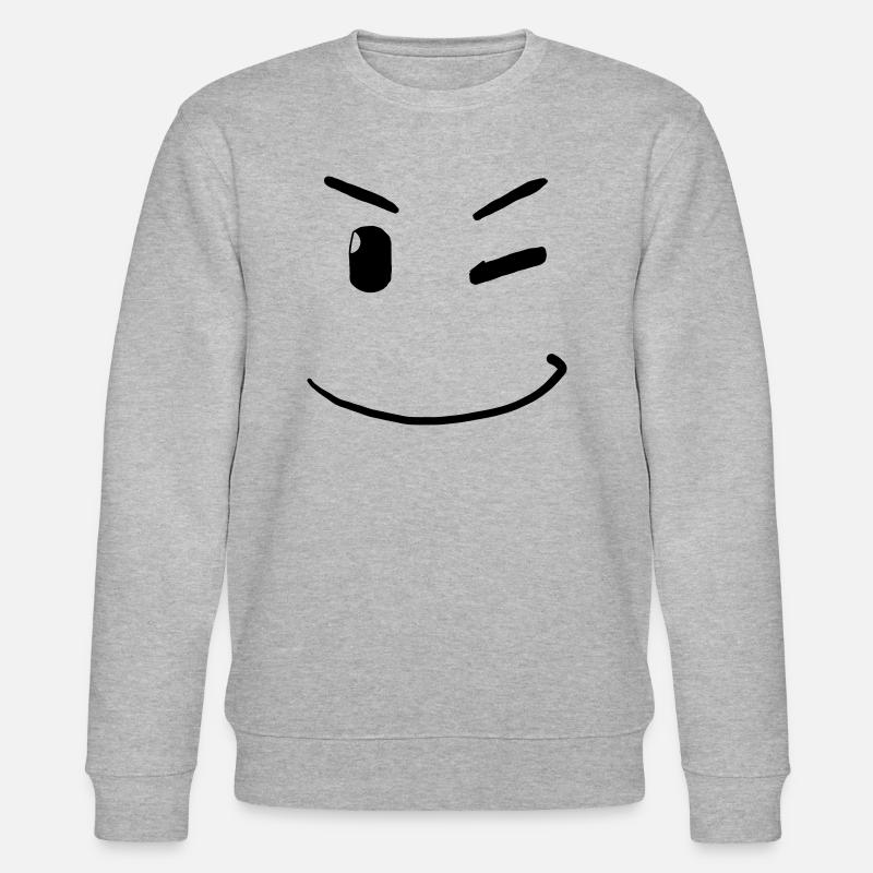 Visage clignotant - - Sweat bio CHANGER Stanley/Stella Unisexe - gris chiné