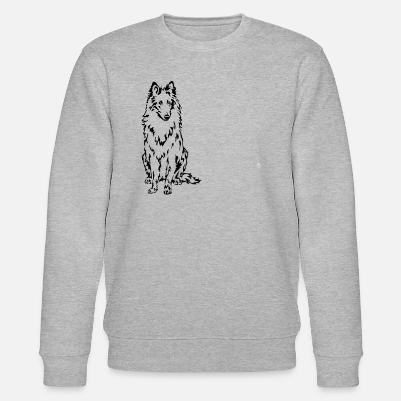 Belgischer Schäferhund Groenendael - Stanley/Stella Unisex Bio-Sweatshirt CHANGER  - Grau meliert
