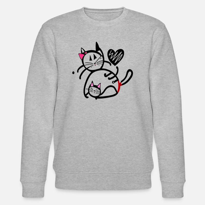 Chat - Cat - Chaton - Sweat bio CHANGER Stanley/Stella Unisexe - gris chiné