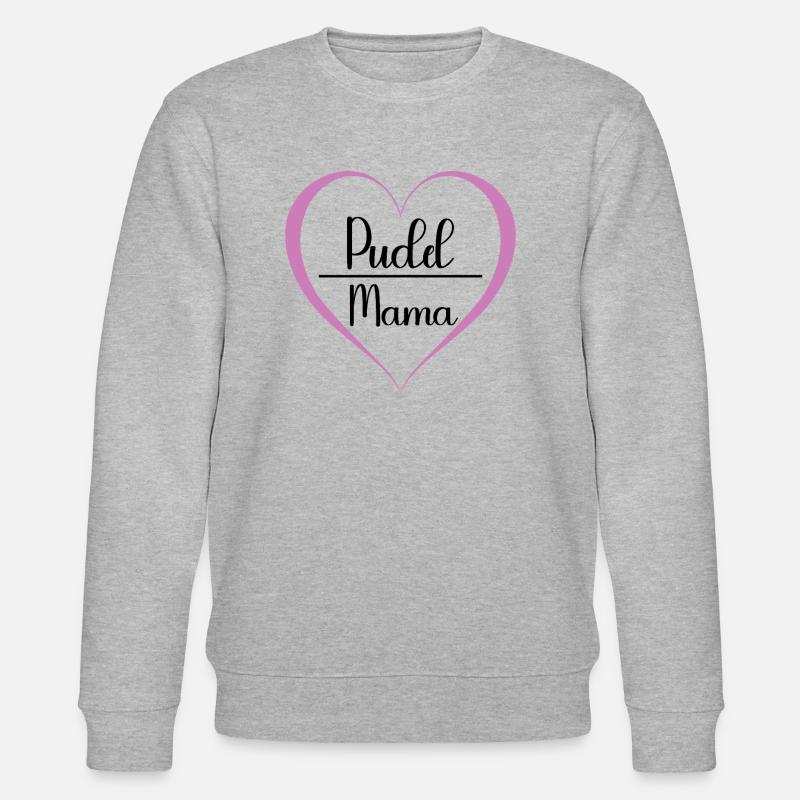 Pudel Mama Herz - Stanley/Stella Unisex Bio-Sweatshirt CHANGER  - Grau meliert