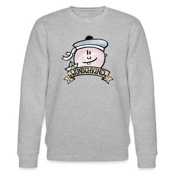 Wunschkind / Baby / Seemann / Ahoi / Geburt / Boot - Stanley/Stella Unisex Bio-Sweatshirt CHANGER  - Grau meliert - Vorne - Nik (191cm) & Marisol (170cm)