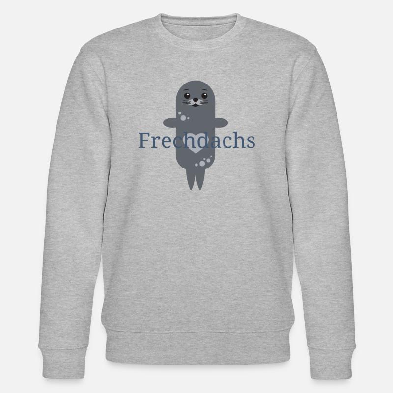 süße Robbe Frechdachs - Stanley/Stella Unisex Bio-Sweatshirt CHANGER  - Grau meliert
