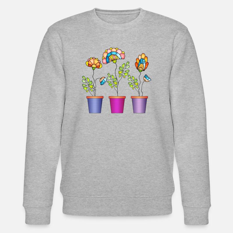 Blumen - Stanley/Stella Unisex Bio-Sweatshirt CHANGER  - Grau meliert