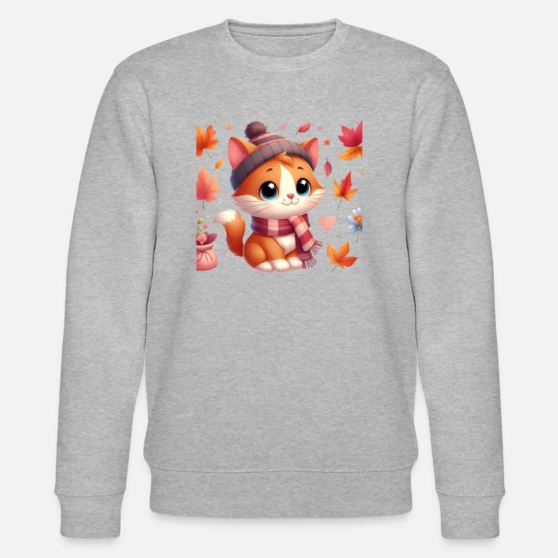 chat automne4 - Sweat bio CHANGER Stanley/Stella Unisexe - gris chiné