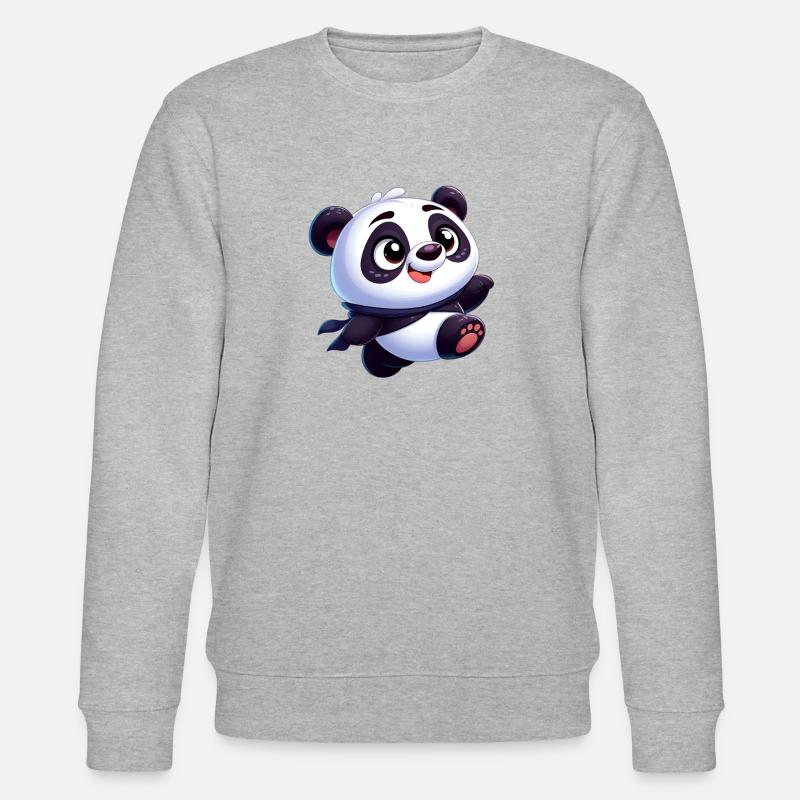 Panda 4 - Stanley/Stella Unisex Bio-Sweatshirt CHANGER  - Grau meliert