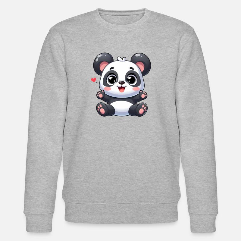 Panda 11 - Stanley/Stella Unisex Bio-Sweatshirt CHANGER  - Grau meliert