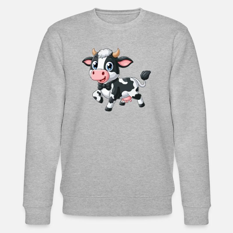 Vache heureuse - Sweat bio CHANGER Stanley/Stella Unisexe - gris chiné