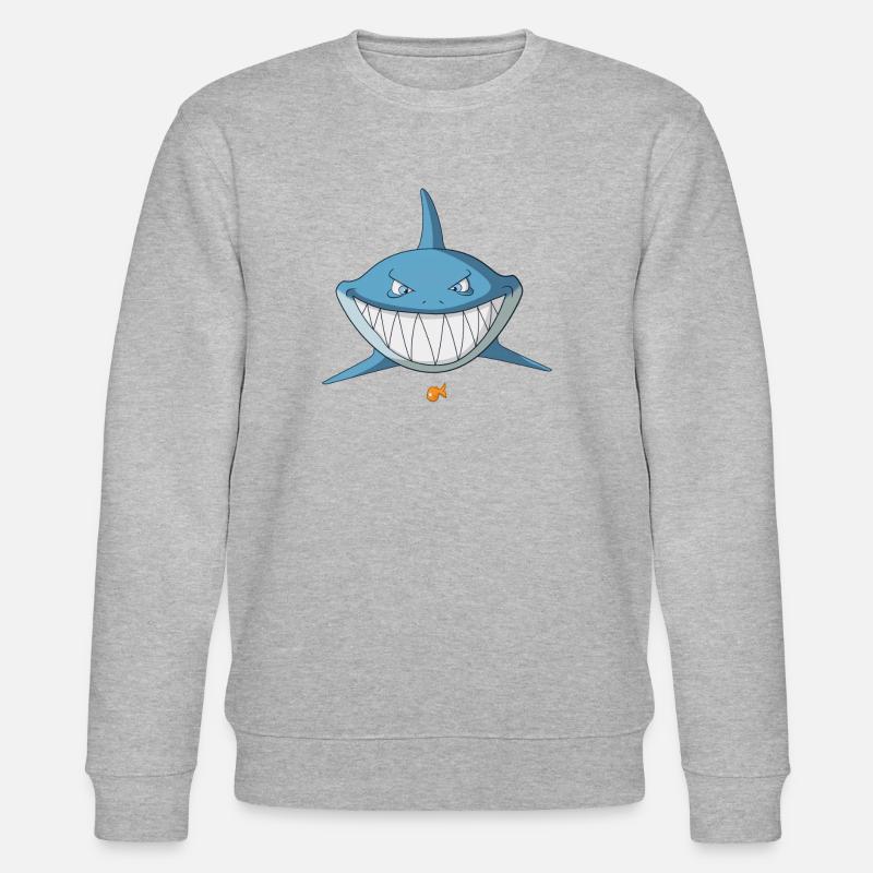 Hai Comic grinst - Fun - Stanley/Stella Unisex Bio-Sweatshirt CHANGER  - Grau meliert