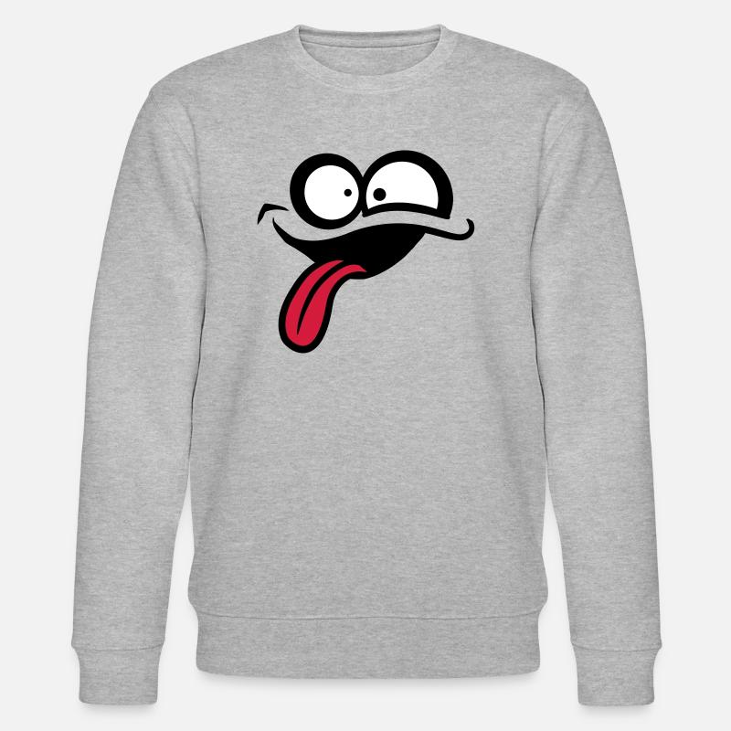 Crazy comic face - Stanley/Stella CHANGER Unisex Organic Sweatshirt - heather grey