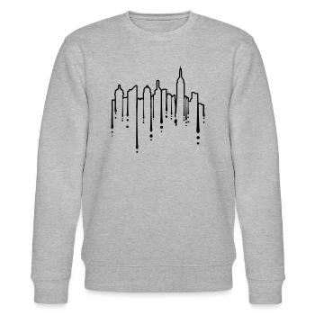 Silhouette Graffiti Skyscrapers - Stanley/Stella CHANGER Unisex Organic Sweatshirt - heather grey - Front - Nik (191cm) & Marisol (170cm)